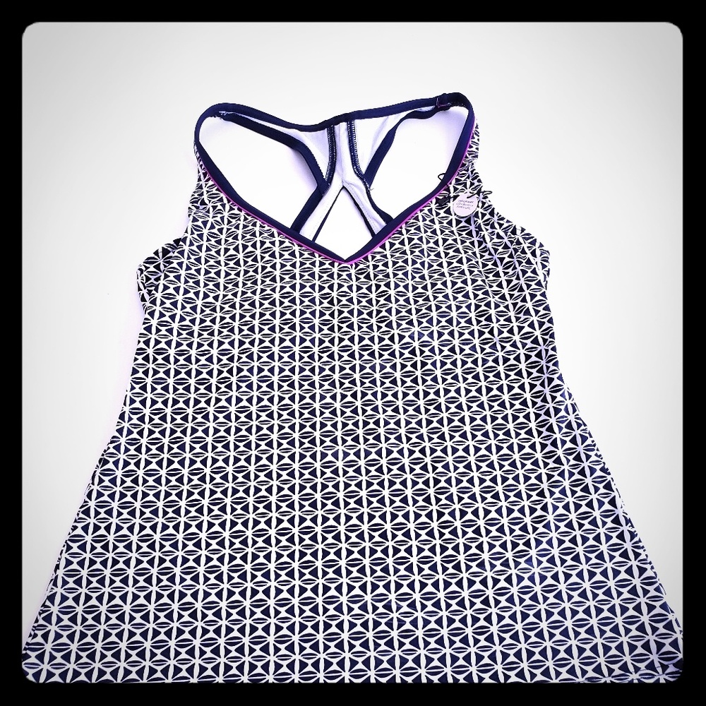 Jag women Blue White Active wear tank top 36D/DD